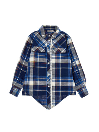 Monnalisa - Long tartan shirt to tie