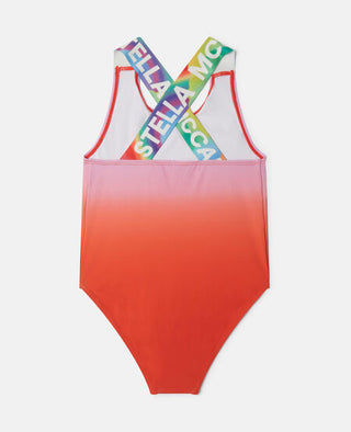 Stella McCartney Kids - Logo Tape Ombré Swimsuit