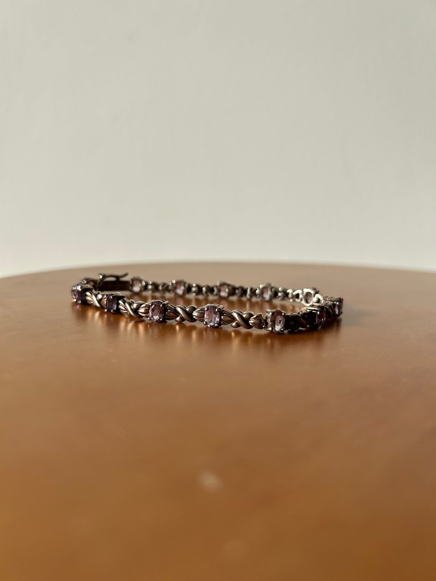 A Sterling Silver Purple Topaz Bracelet