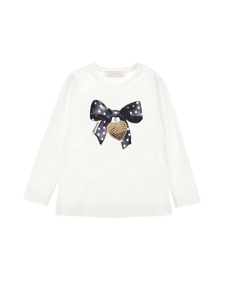 Monnalisa - Cotton T-shirt with bow print