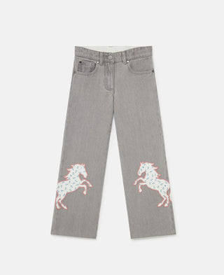 Stella McCartney Kids - Horse Appliqué Denim Jeans