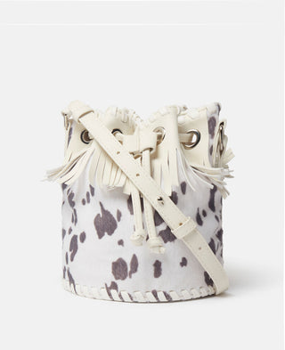 Stella McCartney Kids - Cow Pattern Fringed Bucket Bag