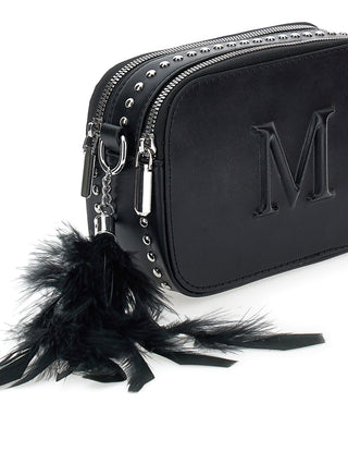 Monnalisa - Iconic logo and feathers bag in Black