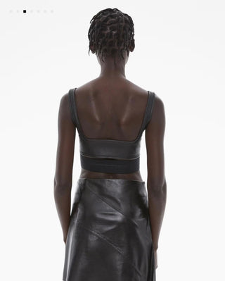 Helmut Lang faux leather bra top