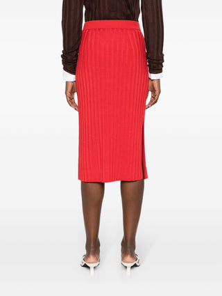 Joseph Satiny Rib Knitted Skirt