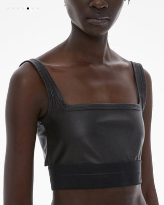 Helmut Lang faux leather bra top