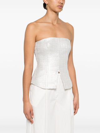 Federica Tosi metallic bustier top