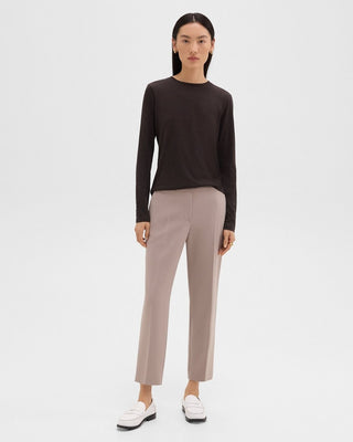 Theory - Treeca Pull-On Pant in Admiral Crepe in Cinder