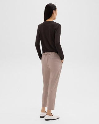 Theory - Treeca Pull-On Pant in Admiral Crepe in Cinder