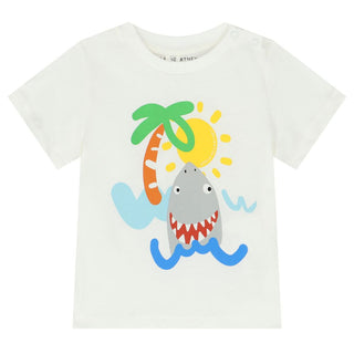 Stella McCartney Kids - Younger Boys Ivory Shark T-Shirt