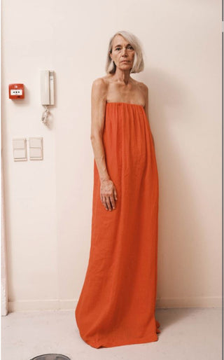 (Nude) long tube dress