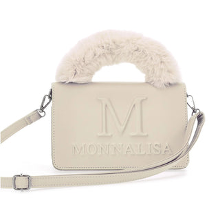 Monnalisa - Coated fabric bag in Ecru