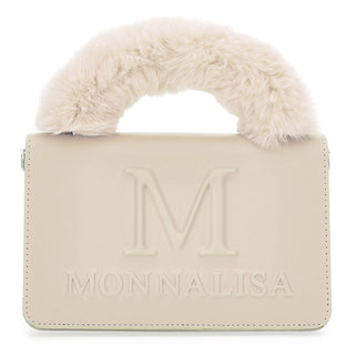 Monnalisa - Coated fabric bag in Ecru