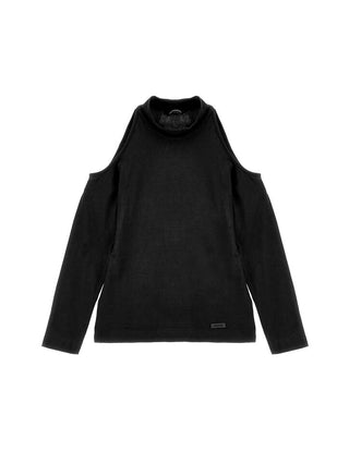 Turtleneck with aperture in black