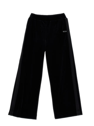 Chenille palazzo trousers in Black