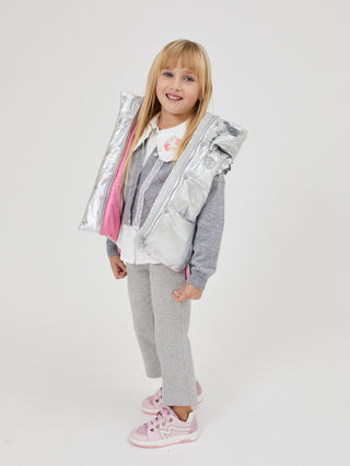 Monnalisa laminated padded gilet