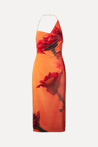 Stine Goya PROMISE DRESS  - FLOWERS GROWING UNDER ORANGE WATER