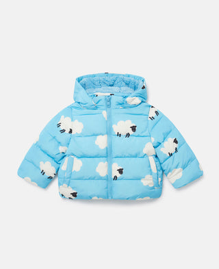 Stella McCartney Kids - Sheep Pattern Hooded Puffer Coat