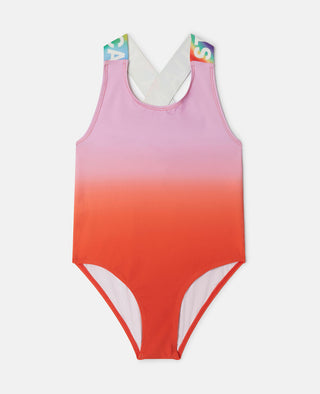 Stella McCartney Kids - Logo Tape Ombré Swimsuit