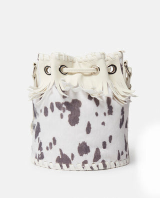 Stella McCartney Kids - Cow Pattern Fringed Bucket Bag