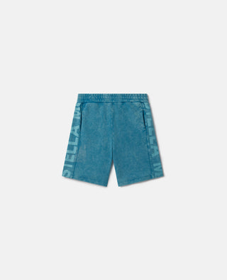 Stella McCartney Kids - Logo Tape Acid Wash Jersey Shorts