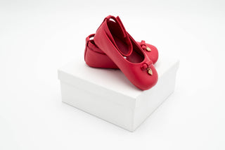 Dolce & Gabbana – Girls Red Ballerinas with Bow Detail