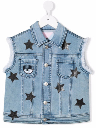 Chiara Ferragni - Star-print denim gilet