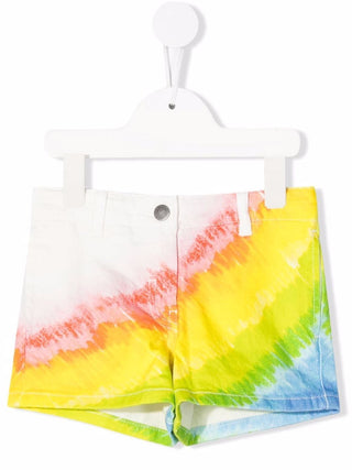 Stella McCartney Kids - Rainbow-print denim shorts