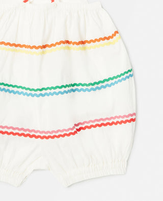 Stella McCartney Kids - Squiggle Line Embroidery Romper