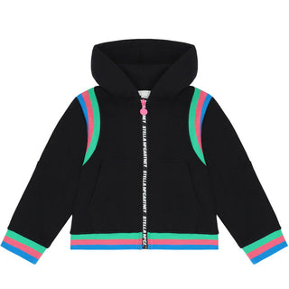 Stella McCartney Kids - Girls Black Logo Zip Up hoodie