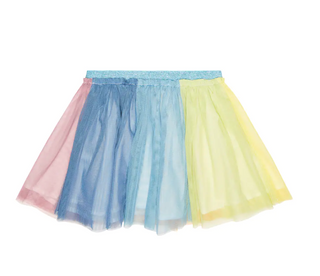 Stella McCartney Kids - Striped satin and tulle miniskirt