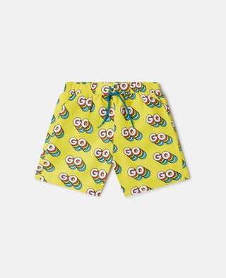 Stella McCartney Kids - 'Go' Print Swim Shorts