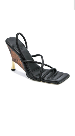 Gia x RHW - leather strapped sandal in black