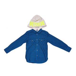 MSGM Kids - Checked Cotton Shirt with Hood